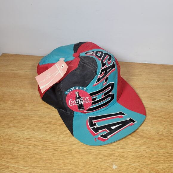 Vintage Rare Coca Cola 1994 Coke Drew Pearson Soda Promo Swirl Hat Snapback - Picture 1 of 15